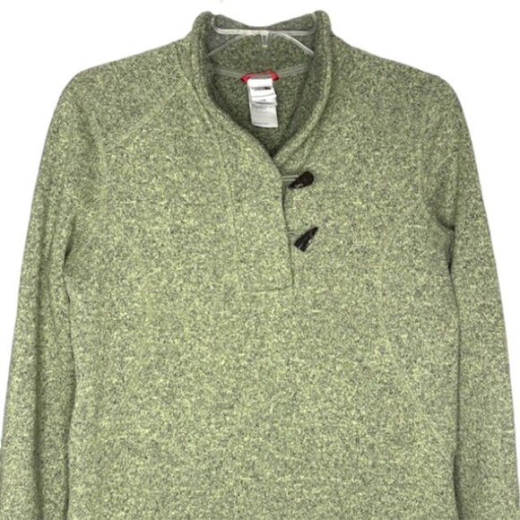 The North Face Shawl Collar 2-Button Fleece Lined Sweater  - Olive/Gray  - L - Picture 2 of 12